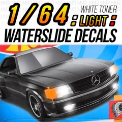 1/64 Scale ’89 Mercedes 560 SEC AMG Head Tail Light WaterSlide Decals for Hot
