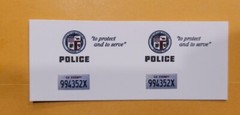 Los Angeles Patrol Car 1:24 1:25 scale water slide decals clear backing