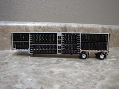DCP 1/64 Black Wilson Spread Axle Cattle Livestock Trailer Farm Toy