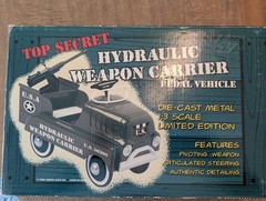 Xonex 1/3 scale Toy PedalVehicle Hydraulic Weapon Carrier LE RARE & Hard to Find