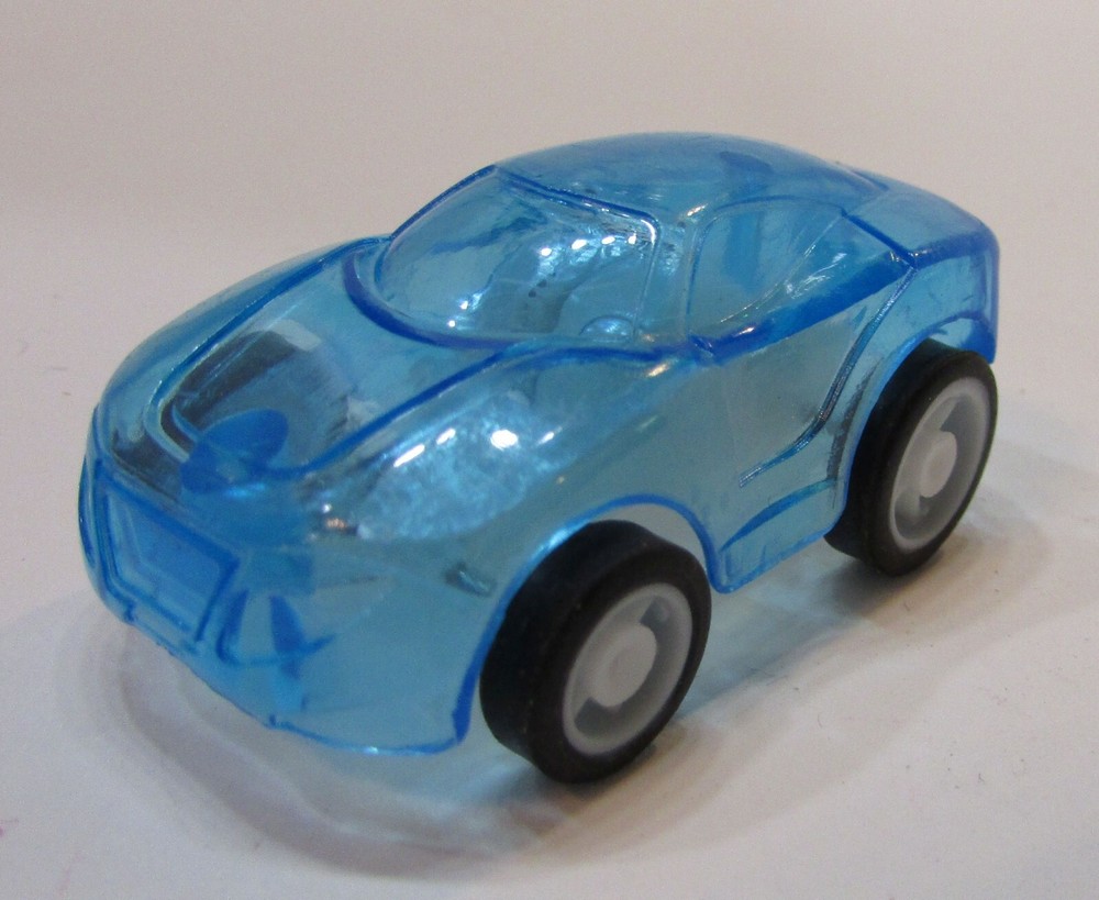 Clear Blue Acrylic Plastic Small 2″ Pullback Toy Car