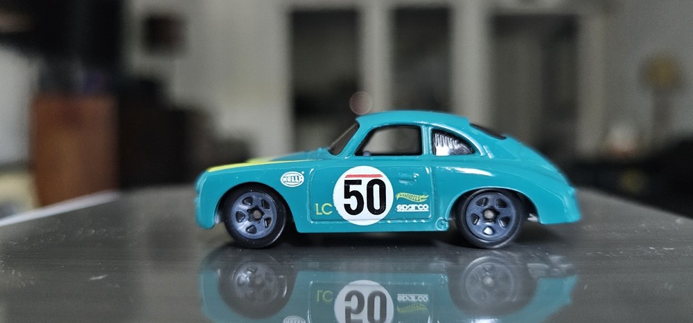 2015 HOT WHEELS PORSCHE 356A OUTLAW, #5/10 NIGHT BURNERZ, HELLA, Seafoam Green