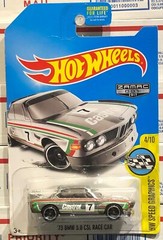 2017 HOT WHEELS ’73 BMW 3.0 CSL RACE CAR, #4/10 HW SPEED GRAPHICS, ZAMAC SILVER