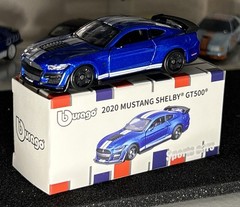 BURAGO 2020 FORD MUSTANG SHELBY GT500 NEW BLUE/WHITE STRIPES NIB
