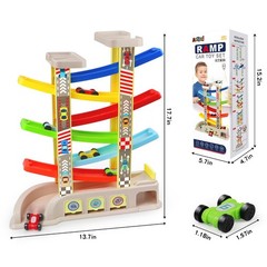 Montessori Toys for 2 3 Year Old Boys Toddlers, Car Ramp Toys with 6 Cars & R…