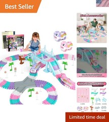 268 PCS Unicorn Race Tracks for Kids Toys, Glow in The Dark Magic Toy Set, 2 …