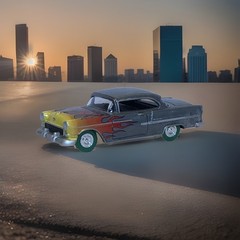 (1) Greenlight 1:64 Green Machine 1955 Chevrolet Bel Air Hard Top #14562X