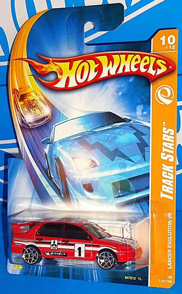 Hot Wheels 2008 Track Stars Series #110 Lancer Evolution VII Red w/ Y5s