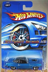 2006 Hot Wheels #61 Mopar Madness 1/5 70 PLYMOUTH BARRACUDA Blue Variant w-Tampo