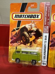 Lot Of 4 Matchbox Volkswagen T2 Bus – green/camo ,red, orange Outdoor Sportsman