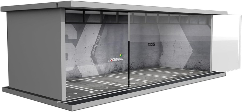 1/64 Diorama Display Case with LED Lights – Compatible Hot 86, Grey