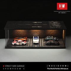 Diorama 1:64 Garage Scene Model with LED Lighting Parking Lot Display Case US
