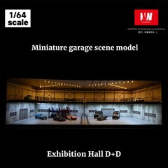 1/64 Diorama Car Garage Model LED Lighting Car Showroom Parking Lot Scene Model