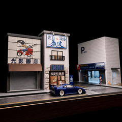 1:64 Diorama Diecast Garage Model LED Lighting Convenience Store Display Case US