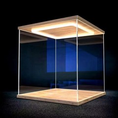 Stackable Acrylic Display Case with Ring LED Lights for Action Figure Car Models