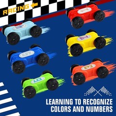 Montessori Toys for 2 3 Year Old Boys Toddlers, Car Ramp Toys with 6 Cars & R…