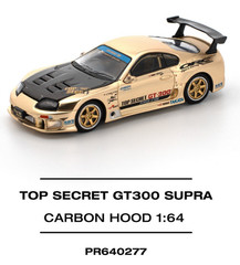 Pop Race Toyota Top Secret GT300 Supra – Carbon Hood 1:64 Diecast Car PR640277