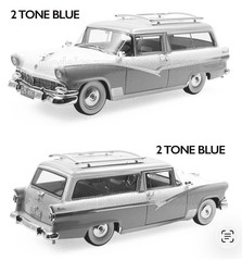 PRE-ORDER! Esval 1956 Ford Parklane Station Wagon 2 Tone Blue 1/43