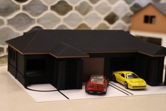 1:64 Scale Diorama House with 2 Car Garage | 3D Printed Display for Diecast Cars