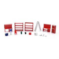 Dioramas ABS Model Garage Parking Lot 1/64 Model Scene Display Furniture Tools