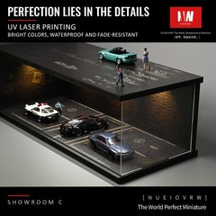 Diorama 1:64 Garage Scene Model with LED Lighting Parking Lot Display Case US