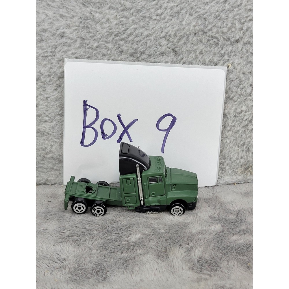 Olive Green Semi Truck Cab Diecast Toy 1/64 Scale 10 Wheeler Unbranded 3.25 Inch