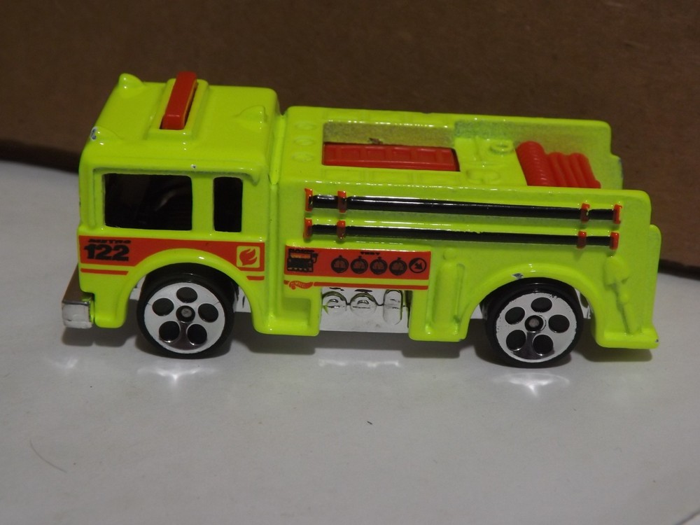 2001 Hotwheels Fluorescent Yellow Fire-Eater 1/64 Scale