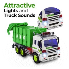 Garbage Truck Toy Boy Gift Friction-Powered Waste Management Recycling Vehicle