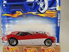 2001 Hot Wheels Mainline/Collector #167 AUSTIN HEALEY Red/White w/Chrome Lace Sp