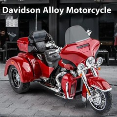 1:9 Alloy Trike Motorcycle Model Sound Light Diecast Collectible Gift Box