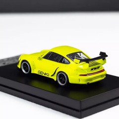 XF MODEL 1/64 Scale Porsche RWB 993 Yelllow Diecast Car Model Toy Collection
