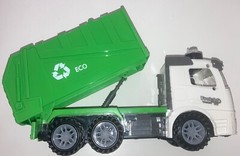 Green Garbage Dump Truck Friction Powered with Lights & Sounds