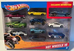 Hot Wheels 10 Car Gift Pack Exclusive Decoration,Plymouth,Ford (B252)