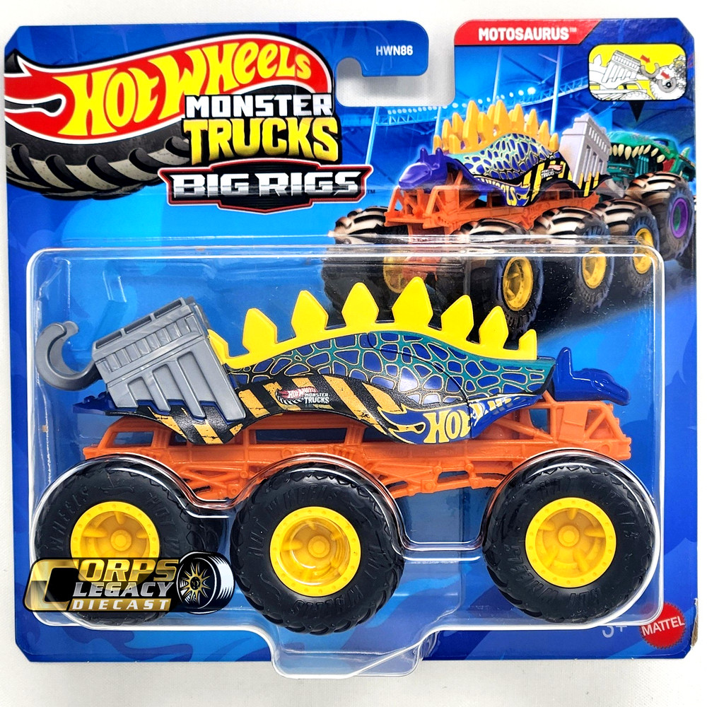 Hot Wheels Monster Trucks: Big Rigs Motosaurus – NEW in Damaged Box