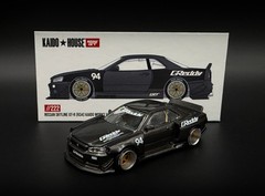 Kaido House x Mini GT 1:64 Nissan GT-R R34 Kaido Works GReddy V2 Black #222 Bran