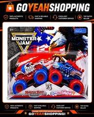 MONSTER JAM STARS AND STRIPES MONSTER MUTT SPARKLE SMASH 2 PACK 🔥FREE SHIP🔥