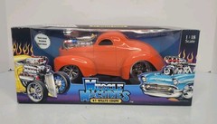 Vtg Muscle Machines Too Cool Orange 1941 Willys Coupe 1:18 Scale DieCast Car