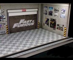 The Fast & Furious Hot Wheels Garage Theme 1:64 Model Diorama With LED Lighting