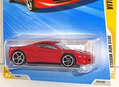 Hot Wheels 2010 New Models #39 Ferrari 458 Italia Red w/ OH5SPs