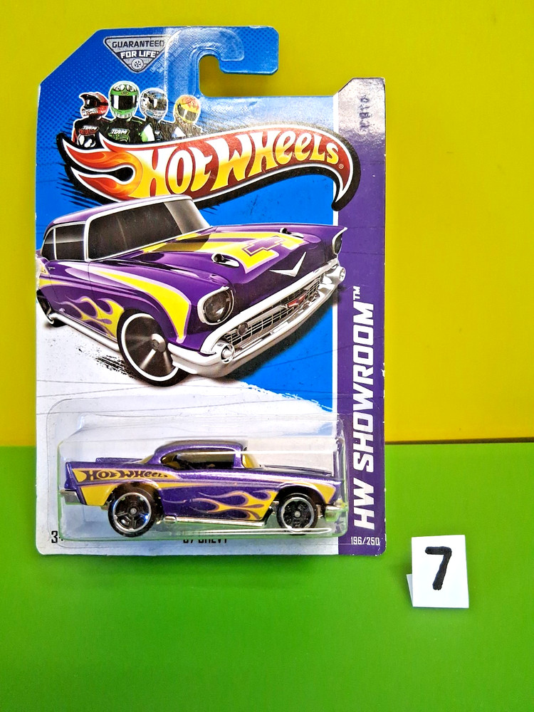 Hot Wheels ’57 Chevy Purple Yellow Flames HW Showroom 196/250 2013