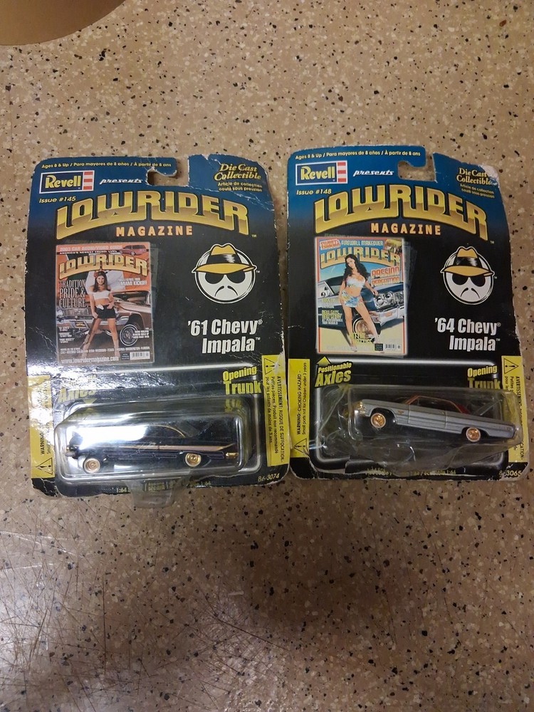 Revell Lowrider Magazine ’61 Black Impala ’64 Red Gold Silver Impala See Pics