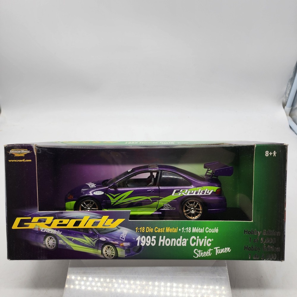 39V Ertl American Muscle 1995 Honda Civic Greddy Street Tuner 1:18 Hobby Edition