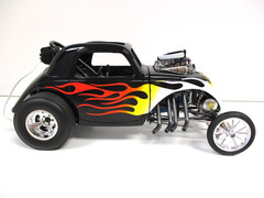 ACME – FIAT ALTERED DRAGSTER / DRAG CAR (BLACK / FLAMES) – 1/18 DIECAST