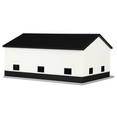 1/64 White & Black Machinery Shed with Black Roof by REVD Toys, 3D Printed, RVD1