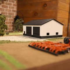 1/64 White & Black Machinery Shed with Black Roof by REVD Toys, 3D Printed, RVD1