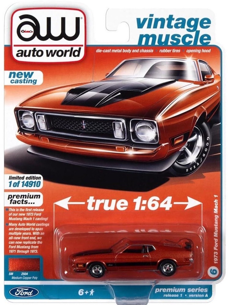 Auto World Vintage Muscle series 1973 Ford Mustang Mach 1 in Medium Copper Poly