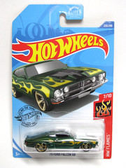 2018 Hot Wheels HW Flames Green ‘73 Ford Falcon XB FTE Wheels