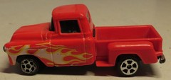 Maisto Bright Red W/Flames ’57 Chevy Sidestep Pickup Loose Diecast 1:64 1957 GUC