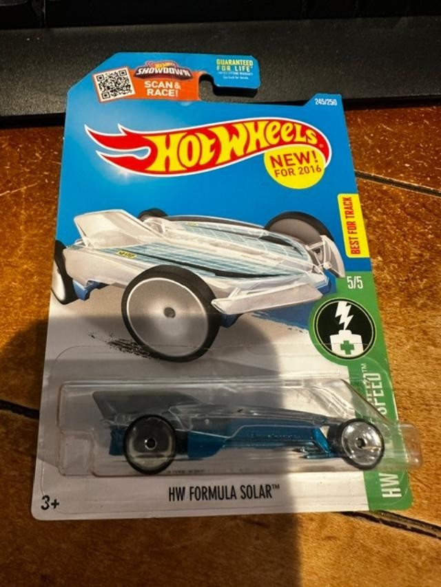 2016 Hot Wheels HW Green Speed HW Formula Solar #245 Blue/Clear