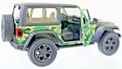 Jeep Wrangler Cove Top Pull Back2018 Green Camo 1/34 Scale Doors Open Spare Tire